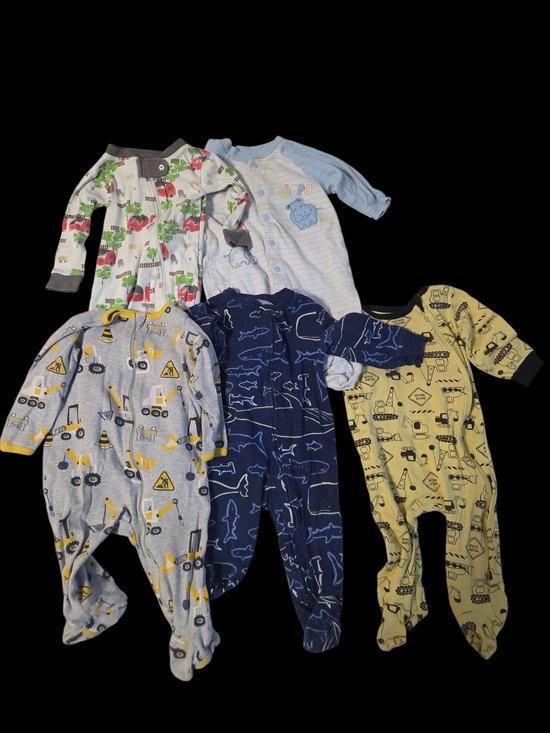 Carter's Other - Baby Boys 6/9-9months Mixed Print One-Piece Sleepers - Set Of 5